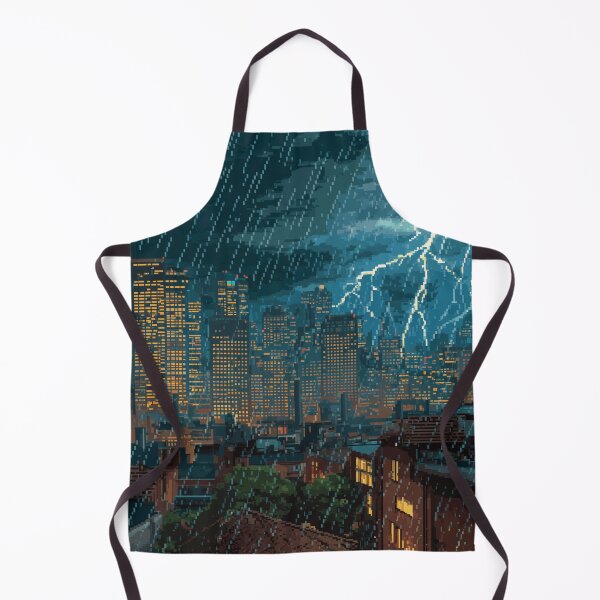 Item preview, Pixel Thunderstorm Over the City designed and sold by Rtymer.