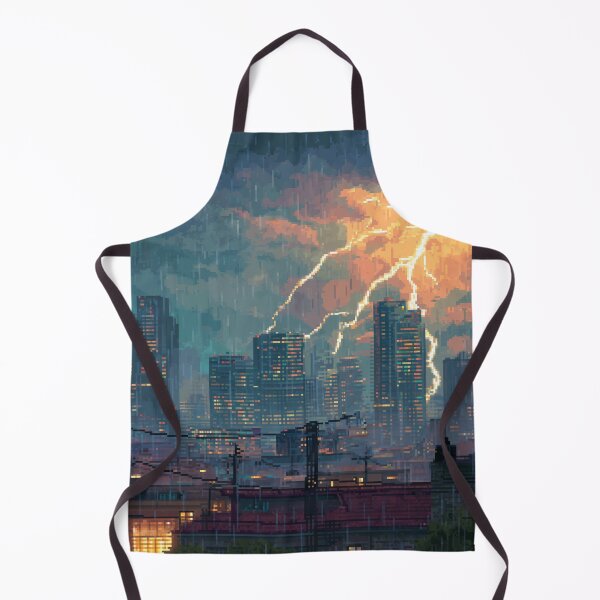 Item preview, Pixel Thunderstorm Over the City designed and sold by Rtymer.