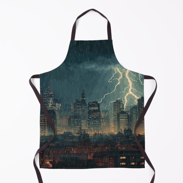 Item preview, Pixel Thunderstorm Over the City designed and sold by Rtymer.