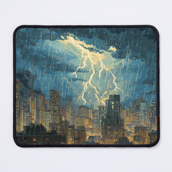 Item preview, Pixel Thunderstorm Over the City designed and sold by Rtymer.