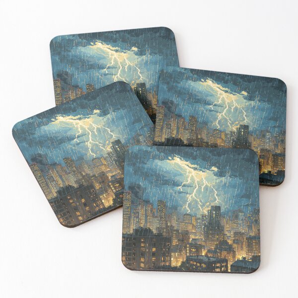 Item preview, Pixel Thunderstorm Over the City designed and sold by Rtymer.