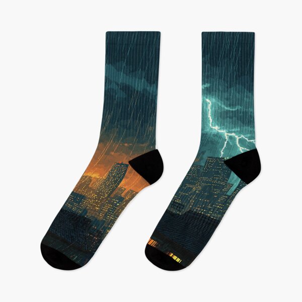 Item preview, Pixel Thunderstorm Over the City designed and sold by Rtymer.