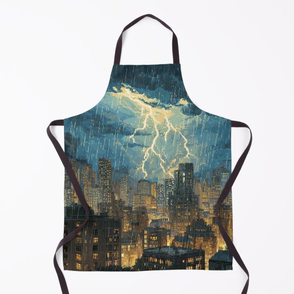 Item preview, Pixel Thunderstorm Over the City designed and sold by Rtymer.