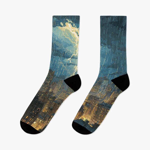 Item preview, Pixel Thunderstorm Over the City designed and sold by Rtymer.