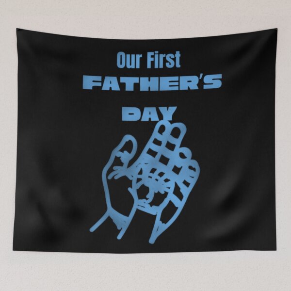 Item preview, Our First Father’s Day TShirt Dad and Baby Hands Minimal Line Art New Dad Gift designed and sold by HopeAndHustle.