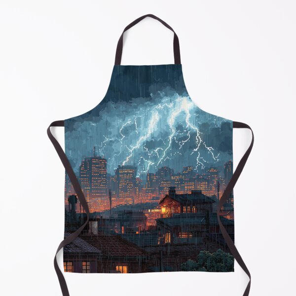 Item preview, Pixel Thunderstorm Over the City designed and sold by Rtymer.
