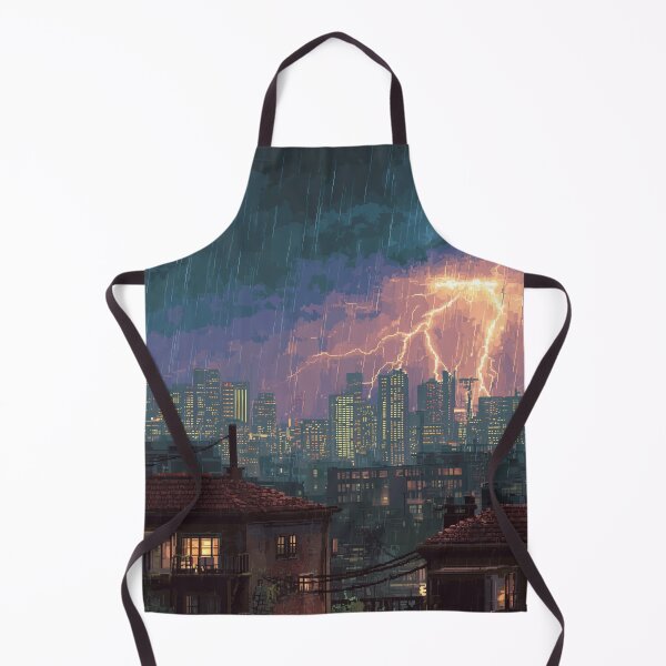 Item preview, Pixel Thunderstorm Over the City designed and sold by Rtymer.