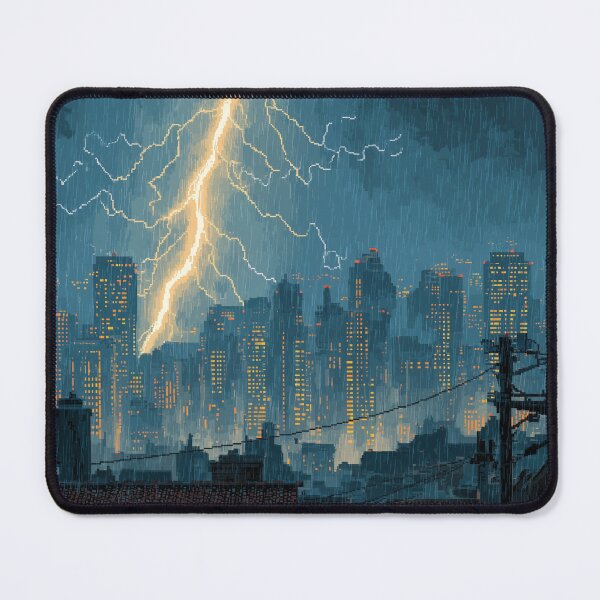 Item preview, Pixel Thunderstorm Over the City designed and sold by Rtymer.
