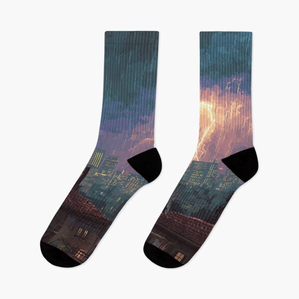 Item preview, Pixel Thunderstorm Over the City designed and sold by Rtymer.