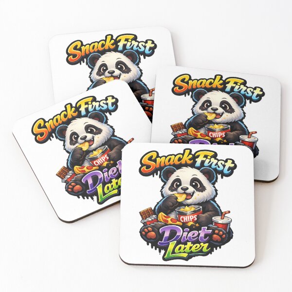 Item preview, Snack First Diet Later Panda Funny Food Lover Cute Panda Design T-Shirt designed and sold by DarojadNR.