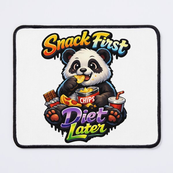Item preview, Snack First Diet Later Panda Funny Food Lover Cute Panda Design T-Shirt designed and sold by DarojadNR.