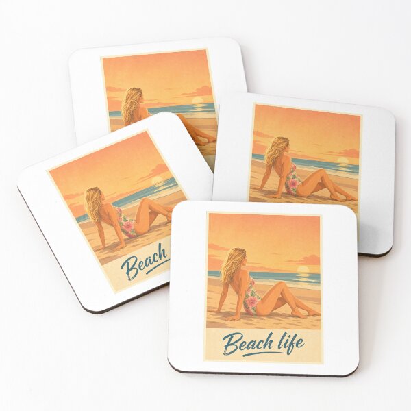 Item preview, Beach Life Golden Sunset - Vintage Tropical Paradise Travel designed and sold by Beyond Destinations.