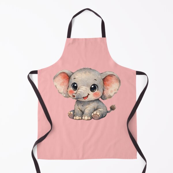 Item preview, The 40,000-Muscle Smirk: Vintage Watercolor African Elephant Calf designed and sold by FreiherrPK.
