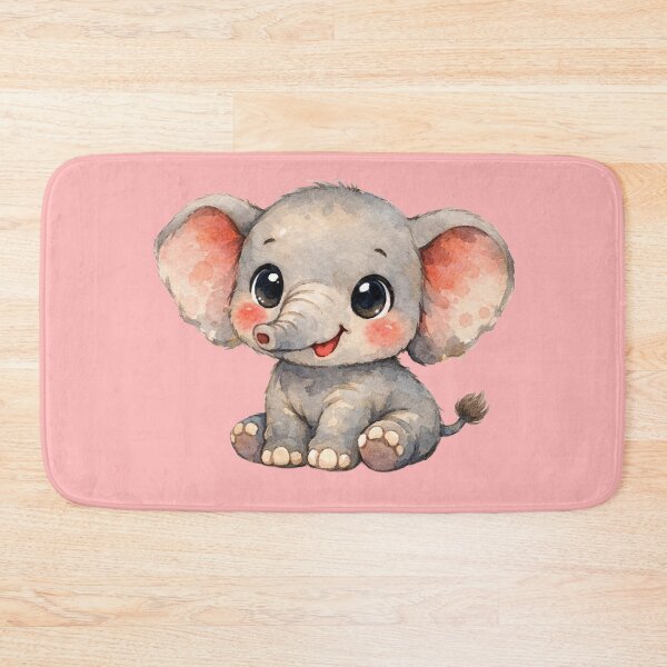 Item preview, The 40,000-Muscle Smirk: Vintage Watercolor African Elephant Calf designed and sold by FreiherrPK.