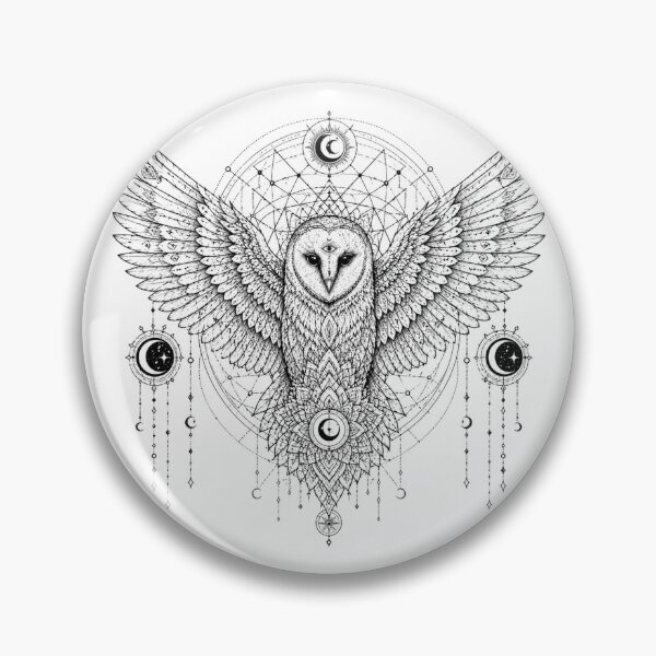 Item preview, Sacred Barn Owl Mandala Open Wings designed and sold by suryabumblee.