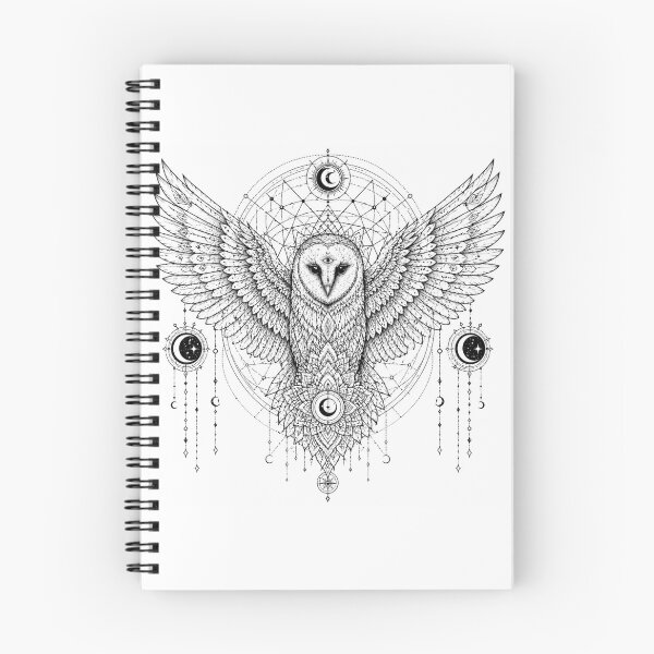 Item preview, Sacred Barn Owl Mandala Open Wings designed and sold by suryabumblee.