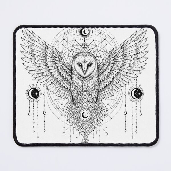 Item preview, Sacred Barn Owl Mandala Open Wings designed and sold by suryabumblee.