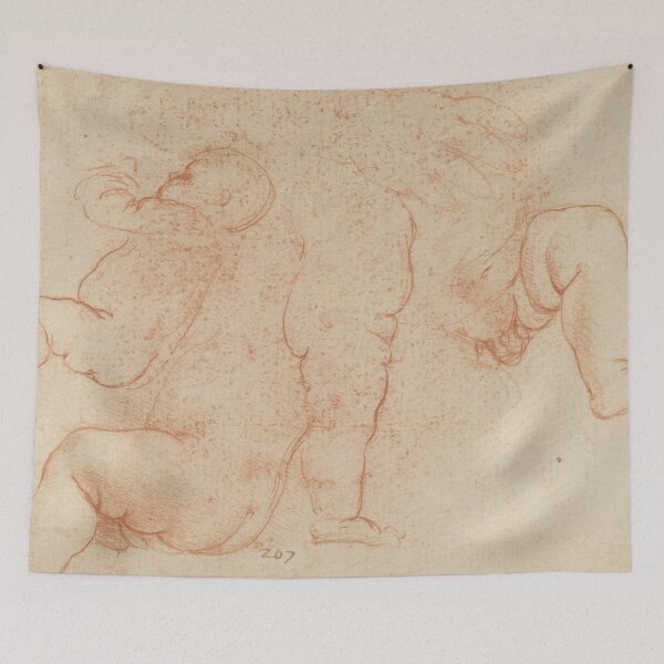 Item preview, Studies of an Infant by Leonardo da Vinci Renaissance Baby Figure Drawing Print designed and sold by artofuniverse.