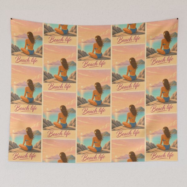 Item preview, Beach Life Serenity - Vintage Tropical Island Sunset designed and sold by Beyond Destinations.