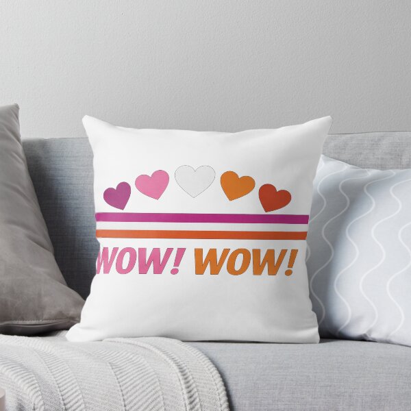 Item preview, Lesbian Pride Hearts "WOW! WOW!" Retro Stripe Graphic designed and sold by Owcomm.