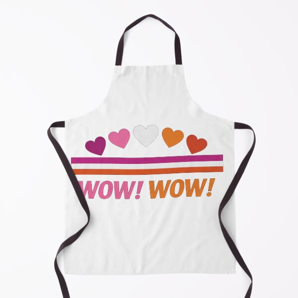 Item preview, Lesbian Pride Hearts "WOW! WOW!" Retro Stripe Graphic designed and sold by Owcomm.