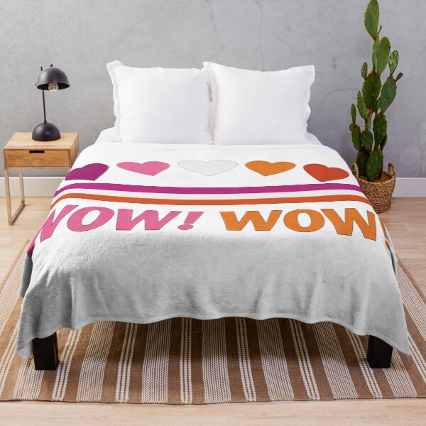 Item preview, Lesbian Pride Hearts "WOW! WOW!" Retro Stripe Graphic designed and sold by Owcomm.