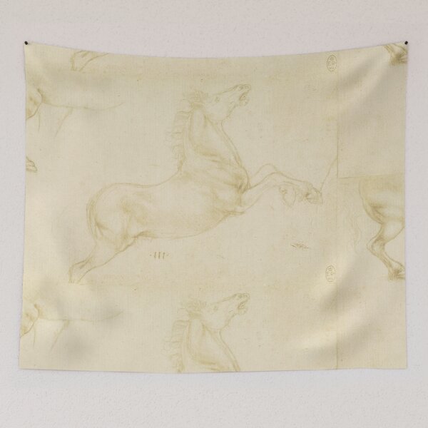 Item preview, Studies of Horses by Leonardo da Vinci Renaissance Equine Anatomy Drawing Print designed and sold by artofuniverse.