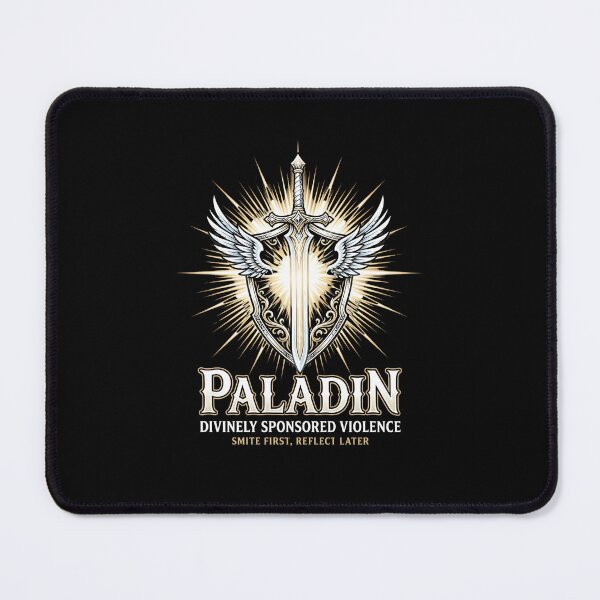 Item preview, Paladin Divinely Sponsored Violence Smite First Reflect Later designed and sold by Fenay Designs.