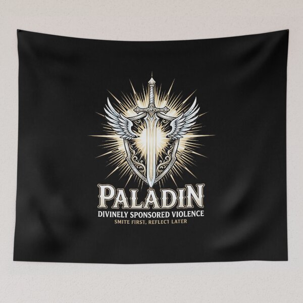 Item preview, Paladin Divinely Sponsored Violence Smite First Reflect Later designed and sold by Fenay Designs.