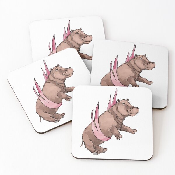Item preview, Flying Hippo with Pink Ribbon designed and sold by Antiope33.