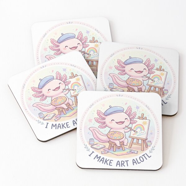 Item preview, I Make Art Alotl - Cute Pastel Artist Axolotl designed and sold by PaigePolyArt.