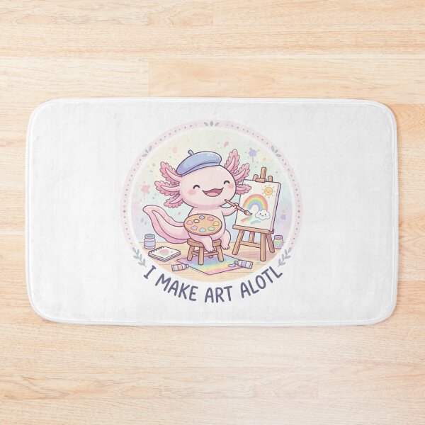 Item preview, I Make Art Alotl - Cute Pastel Artist Axolotl designed and sold by PaigePolyArt.