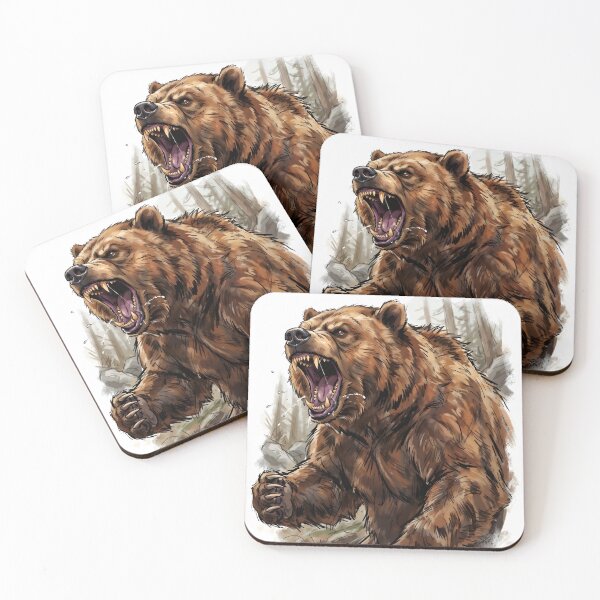Item preview, Angry Roaring Grizzly Bear - American Brown Bear Wildlife designed and sold by RubisLeaf.