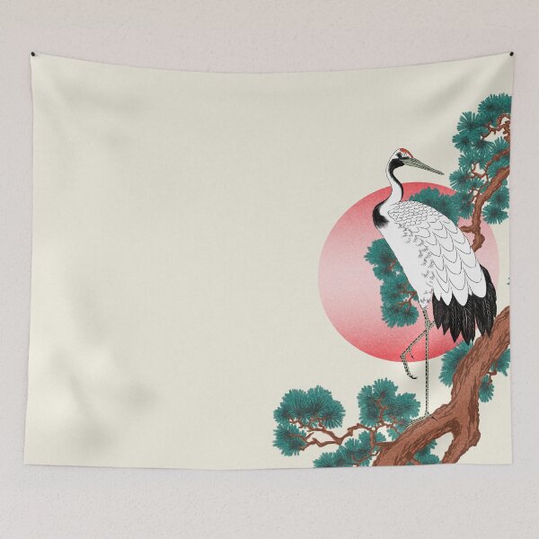 Item preview, Crane on a pine branch designed and sold by Syntetyc.