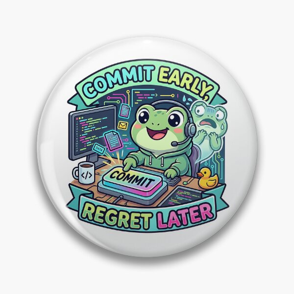 Item preview, Commit Early Regret Later Funny Coder Frog designed and sold by Urben Loop.