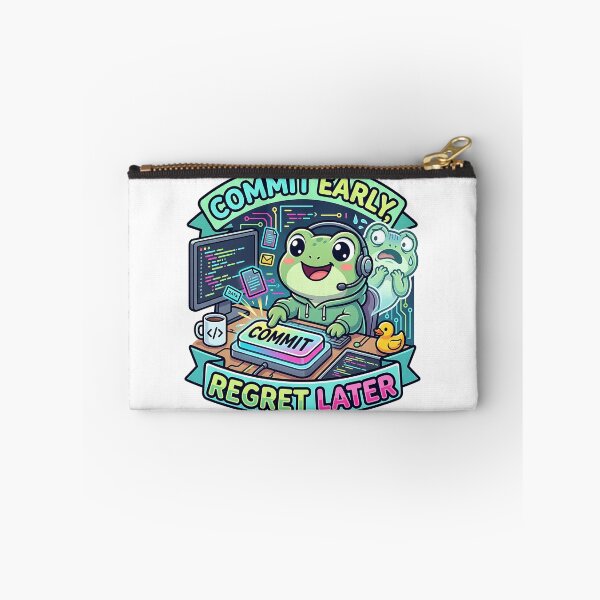 Item preview, Commit Early Regret Later Funny Coder Frog designed and sold by Urben Loop.