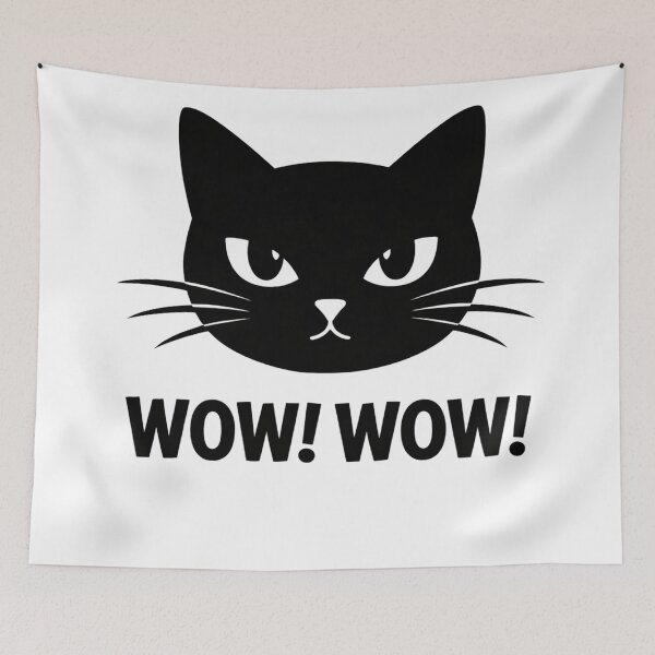 Item preview, Angry Black Cat Wow Wow Funny Expression designed and sold by Owcomm.