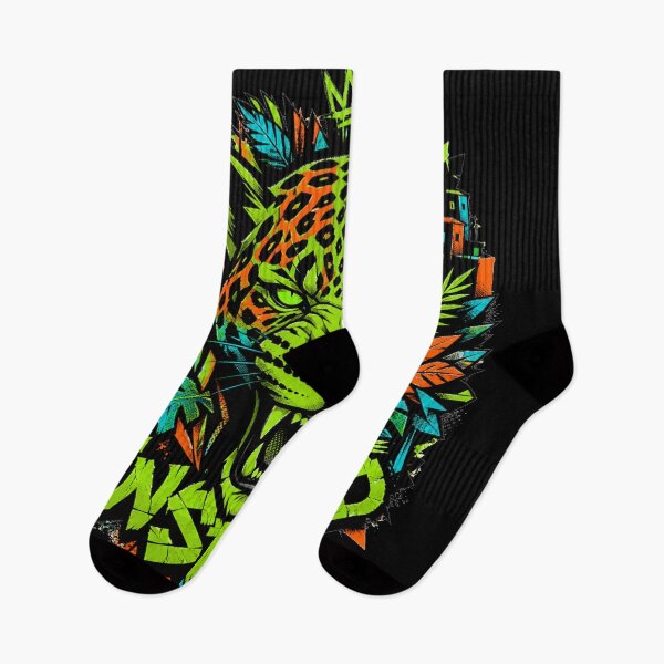 Item preview, Neon Jaguar Instinto Streetwear Graphic Tee – Brazilian Urban Jungle Art Shirt designed and sold by JonelCrafts.