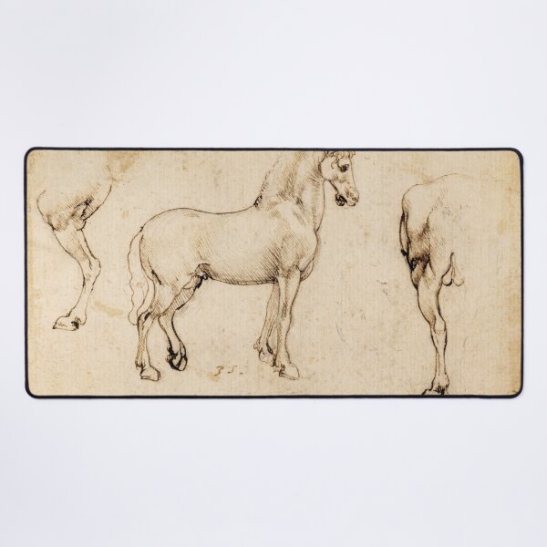 Item preview, Studies of Horses by Leonardo da Vinci Renaissance Horse Anatomy Drawing Print designed and sold by artofuniverse.