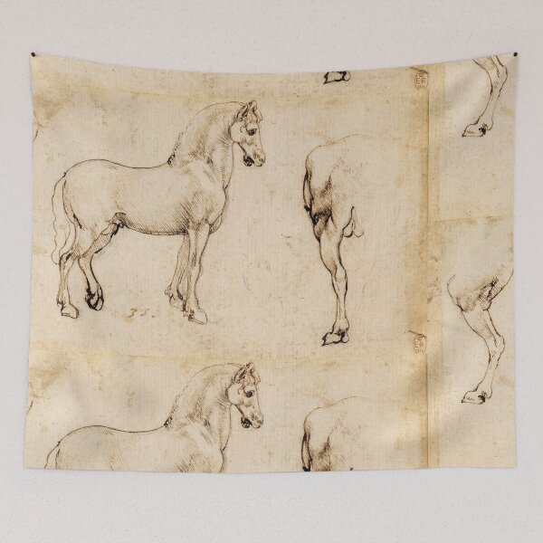Item preview, Studies of Horses by Leonardo da Vinci Renaissance Horse Anatomy Drawing Print designed and sold by artofuniverse.