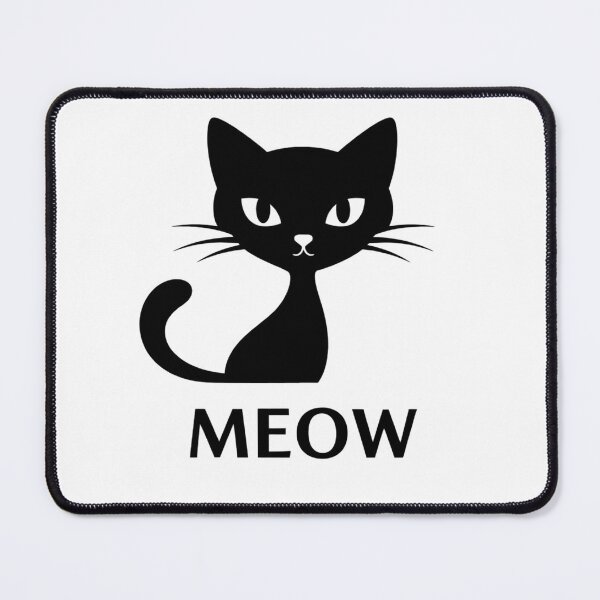 Item preview, MEOW Black Cat Silhouette Outline Art designed and sold by Owcomm.