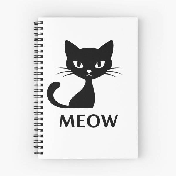 Item preview, MEOW Black Cat Silhouette Outline Art designed and sold by Owcomm.