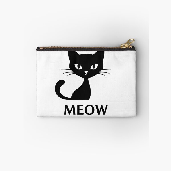Item preview, MEOW Black Cat Silhouette Outline Art designed and sold by Owcomm.