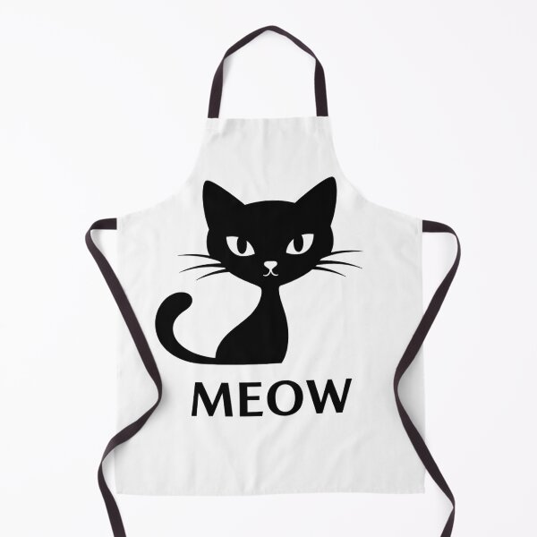 Item preview, MEOW Black Cat Silhouette Outline Art designed and sold by Owcomm.