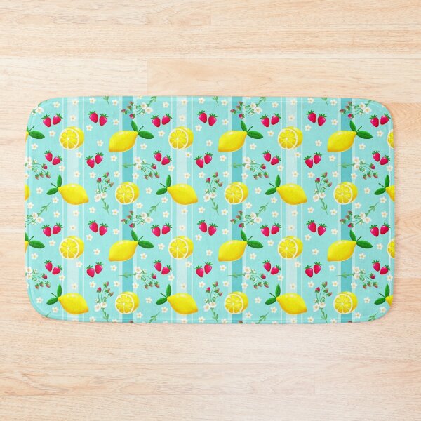 Item preview, Juicy Lemons and Strawberries, Floral pattern designed and sold by Lone Jensen.