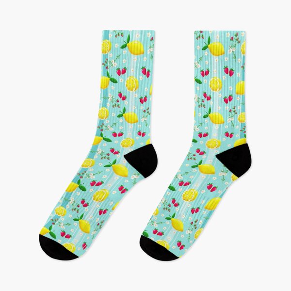Item preview, Juicy Lemons and Strawberries, Floral pattern designed and sold by Lone Jensen.