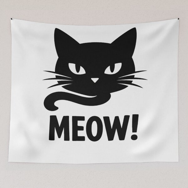 Item preview, Spooky Black Cat "MEOW!" Glow Eyes Silhouette designed and sold by Owcomm.