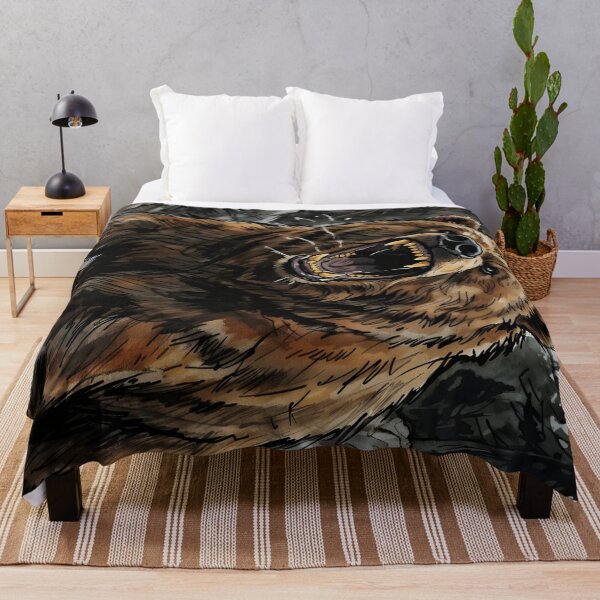 Item preview, American Grizzly Bear Charging - Dark Forest Brown Bear designed and sold by RubisLeaf.