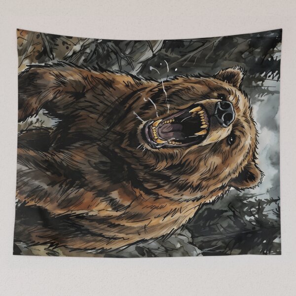 Item preview, American Grizzly Bear Charging - Dark Forest Brown Bear  designed and sold by RubisLeaf.