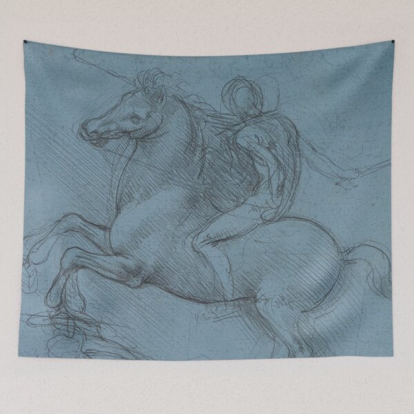 Item preview, Study for an Equestrian Monument by Leonardo da Vinci Renaissance Horse Sketch Print designed and sold by artofuniverse.